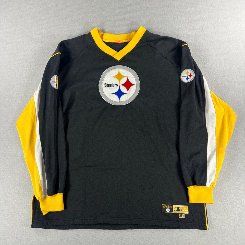 Vintage Y2K Pittsburgh Steelers NFL Long Sleeve Logo Patch Mens Size XXL